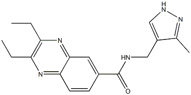 6-Quinoxalinecarboxamide,  2,3-diethyl-N-[(3-methyl-1H-pyrazol-4-yl)methyl]- Structure