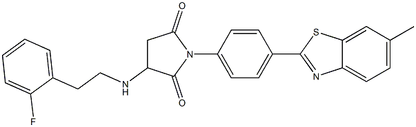 3-{[2-(2-fluorophenyl)ethyl]amino}-1-[4-(6-methyl-1,3-benzothiazol-2-yl)phenyl]-2,5-pyrrolidinedione Structure