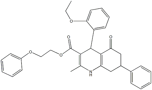 2-phenoxyethyl 4-(2-ethoxyphenyl)-2-methyl-5-oxo-7-phenyl-1,4,5,6,7,8-hexahydro-3-quinolinecarboxylate