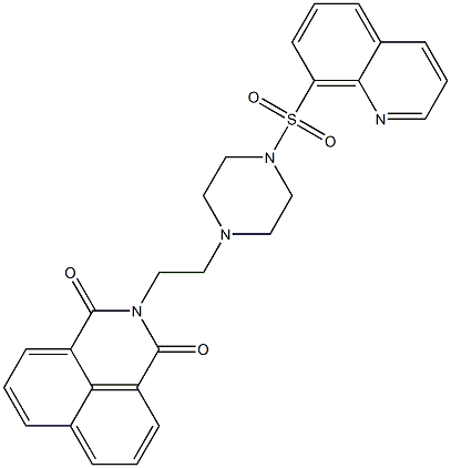 2-{2-[4-(8-quinolinylsulfonyl)-1-piperazinyl]ethyl}-1H-benzo[de]isoquinoline-1,3(2H)-dione Structure