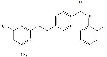 4-{[(4,6-diamino-2-pyrimidinyl)sulfanyl]methyl}-N-(2-fluorophenyl)benzamide Structure
