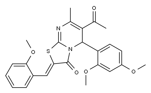 6-acetyl-5-(2,4-dimethoxyphenyl)-2-(2-methoxybenzylidene)-7-methyl-5H-[1,3]thiazolo[3,2-a]pyrimidin-3(2H)-one