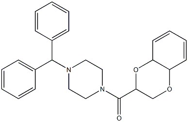 1-(2,3,4a,8a-tetrahydro-1,4-benzodioxin-2-ylcarbonyl)-4-benzhydrylpiperazine Struktur