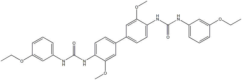4,4'-bis{[(3-ethoxyanilino)carbonyl]amino}-3,3'-dimethoxy-1,1'-biphenyl Structure