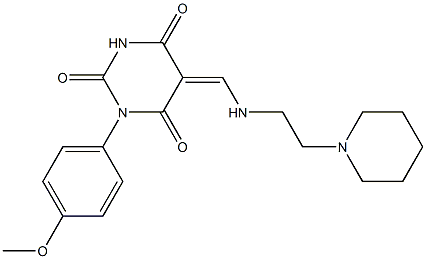 1-(4-methoxyphenyl)-5-({[2-(1-piperidinyl)ethyl]amino}methylene)-2,4,6(1H,3H,5H)-pyrimidinetrione
