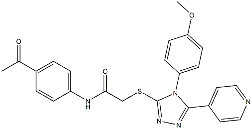 N-(4-acetylphenyl)-2-{[4-(4-methoxyphenyl)-5-(4-pyridinyl)-4H-1,2,4-triazol-3-yl]sulfanyl}acetamide Struktur