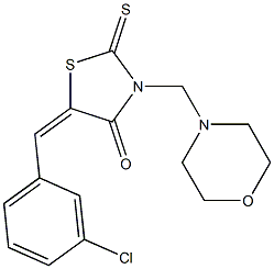 5-(3-chlorobenzylidene)-3-(4-morpholinylmethyl)-2-thioxo-1,3-thiazolidin-4-one,,结构式