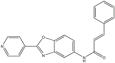 3-phenyl-N-[2-(4-pyridinyl)-1,3-benzoxazol-5-yl]acrylamide Structure