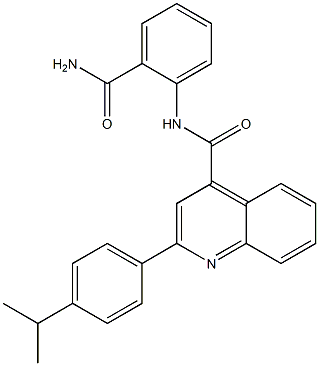 N-[2-(aminocarbonyl)phenyl]-2-(4-isopropylphenyl)quinoline-4-carboxamide Structure