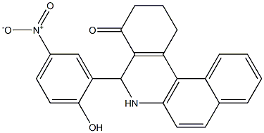 5-{2-hydroxy-5-nitrophenyl}-2,3,5,6-tetrahydrobenzo[a]phenanthridin-4(1H)-one Structure