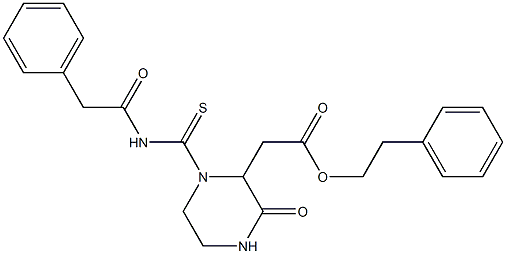 phenethyl 2-(3-oxo-1-{[(2-phenylacetyl)amino]carbothioyl}-2-piperazinyl)acetate