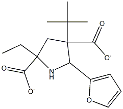 4-(tert-butyl) 2-ethyl 5-(2-furyl)-2,4-pyrrolidinedicarboxylate Struktur