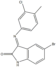 5-bromo-3-[(3-chloro-4-methylphenyl)imino]-1H-indol-2-one Structure
