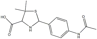 2-[4-(acetylamino)phenyl]-5,5-dimethyl-1,3-thiazolane-4-carboxylic acid Structure