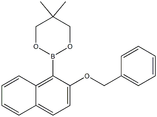 2-(2-Benzyloxynaphthalen-1-yl)-5,5-dimethyl-1,3,2-dioxaborinane Struktur