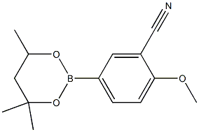 2-Methoxy-5-(4,4,6-trimethyl-1,3,2-dioxaborinan-2-yl)benzonitrile Structure
