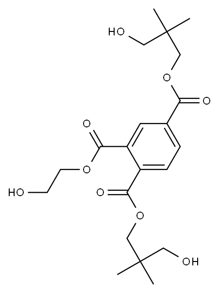 1,2,4-Benzenetricarboxylic acid 2-(2-hydroxyethyl)1,4-bis(3-hydroxy-2,2-dimethylpropyl) ester Struktur