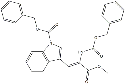 (Z)-2-[(Benzyloxycarbonyl)amino]-3-[1-(benzyloxycarbonyl)-1H-indol-3-yl]propenoic acid methyl ester Structure