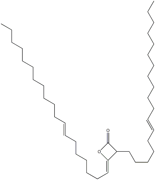 3-(6-Octadecenyl)-4-(7-nonadecen-1-ylidene)oxetan-2-one Struktur