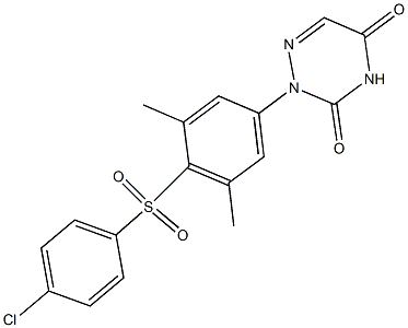 2-[4-[(p-Chlorophenyl)sulfonyl]-3,5-dimethylphenyl]-1,2,4-triazine-3,5(2H,4H)-dione Structure