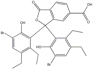 1,1-Bis(5-bromo-2,3-diethyl-6-hydroxyphenyl)-1,3-dihydro-3-oxoisobenzofuran-6-carboxylic acid,,结构式