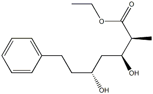 (2S,3S,5R)-2-Methyl-3,5-dihydroxy-7-phenylheptanoic acid ethyl ester 结构式