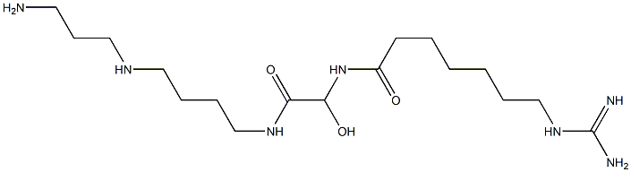 N-[2-オキソ-1-ヒドロキシ-2-[[4-[(3-アミノプロピル)アミノ]ブチル]アミノ]エチル]-7-グアニジノヘプタンアミド 化学構造式