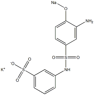 m-(3-アミノ-4-ソジオオキシフェニルスルホニルアミノ)ベンゼンスルホン酸カリウム 化学構造式