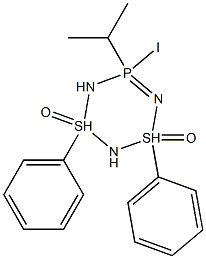 5-Iodo-5-isopropyl-1,3-diphenyl-1H,3H-1,3,2,4,6,5-dithiatriazaphosphorine 1,3-dioxide Structure