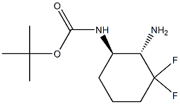 tert-butyl ((1R,2S)-2-amino-3,3-difluorocyclohexyl)carbamate Structure