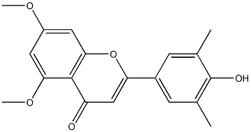 2-(4-Hydroxy-3,5-dimethylphenyl)-5,7-dimethoxy-4H-chromen-4-one Struktur