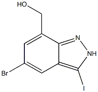 (5-Bromo-3-iodo-2H-indazol-7-yl)-methanol Struktur