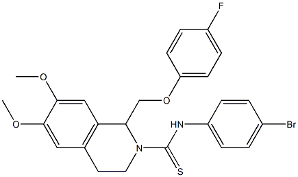 N-(4-bromophenyl)-1-[(4-fluorophenoxy)methyl]-6,7-dimethoxy-3,4-dihydro-1H-isoquinoline-2-carbothioamide Structure