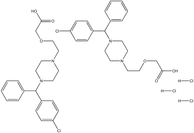 cetirizine dihydrochloride盐酸西替利嗪, , 结构式