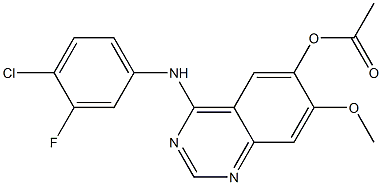 Acetic acid 4-(4-chloro-3-fluoro-phenylamino)-7-methoxy-quinazolin-6-yl ester Struktur