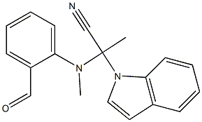 对[N-甲基-N-(Β-氰乙基)]氨基苯甲醛,,结构式