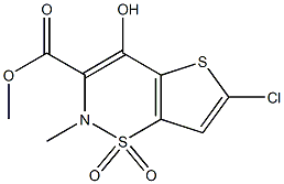 6-氯-4-羟基-2-甲基-3-甲氧羰基-2H-噻吩并[2,3-E]-1,2-噻嗪-1,1-二氧化物 结构式