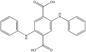 2,5-Dianilinoterephthalic acid 化学構造式