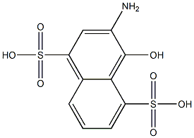 1-羟基-2-氨基萘-4,8-二磺酸,,结构式