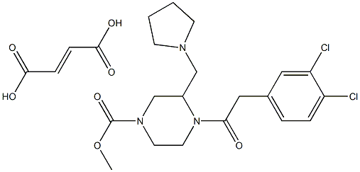 4-[(3,4-dichlorophenyl)acetyl]-3-(1-pyrrolidinylmethyl)-1-piperazinecarboxylic acid methyl ester fumarate salt