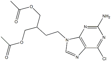 9-(4-acetoxy-3-acetoxymethylbuty-1-yl)-2-amino-6-chloropurine|