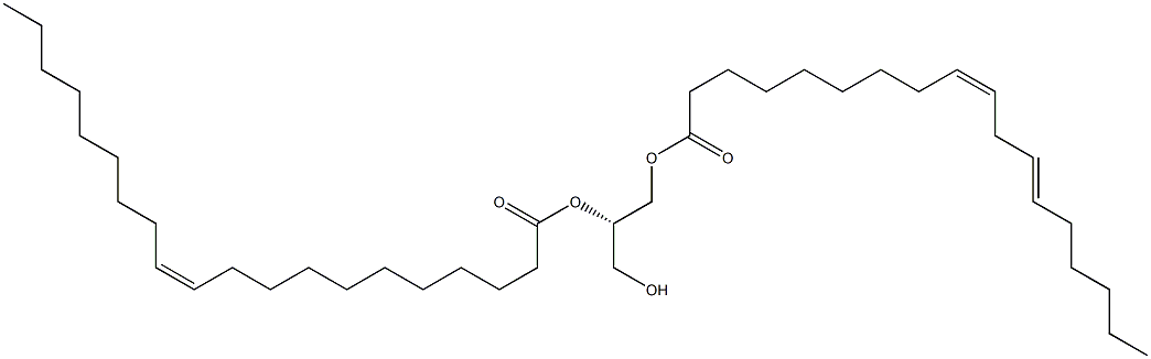 1-(9Z,12Z-octadecadienoyl)-2-(11Z-eicosenoyl)-sn-glycerol Structure