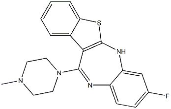 8-fluoro-12-(4-methylpiperazin-1-yl)-6H-(1)benzothieno(2,3-b)(1,5)benzodiazepine Struktur
