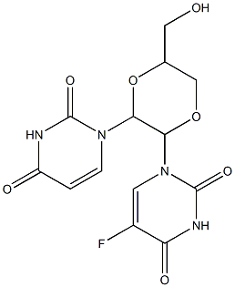 2-(5-fluorouracil-1-yl)-5-hydroxymethyl-3-(uracil-1-yl)-1,4-dioxane