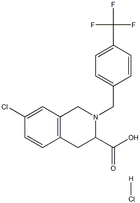 7-chloro-2-(4-trifluoromethyl-benzyl)-1,2,3,4-tetrahydro-isoquinoline-3-carboxylic acid hydrochloride Structure
