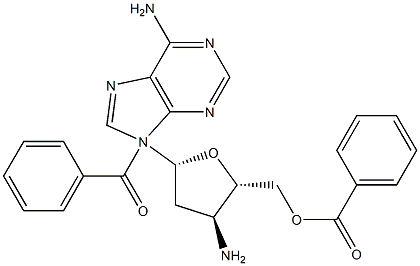 3'-Amino-N4-benzoyl-5'-O-benzoyl-2',3'-dideoxyadenosine Structure