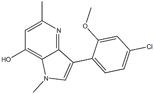 3-(4-CHLORO-2-METHOXYPHENYL)-1,5-DIMETHYL-1H-PYRROLO[3,2-B]PYRIDIN-7-OL 化学構造式
