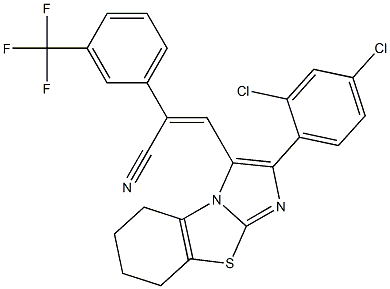 (Z)-3-[2-(2,4-dichlorophenyl)-5,6,7,8-tetrahydroimidazo[2,1-b][1,3]benzothiazol-3-yl]-2-[3-(trifluoromethyl)phenyl]-2-propenenitrile|