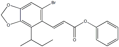 4-(sec-butyl)phenyl (E)-3-(6-bromo-1,3-benzodioxol-5-yl)-2-propenoate Structure