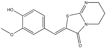 2-[(Z)-(4-hydroxy-3-methoxyphenyl)methylidene]-6,7-dihydro-5H-[1,3]thiazolo[3,2-a]pyrimidin-3-one Struktur
